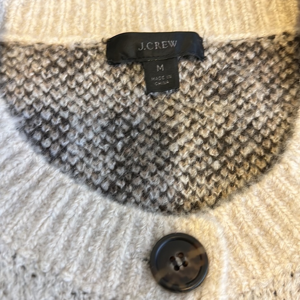 J. Crew Oversized Sweater Cardigan in Leopard Print SzM - Picture 9 of 11
